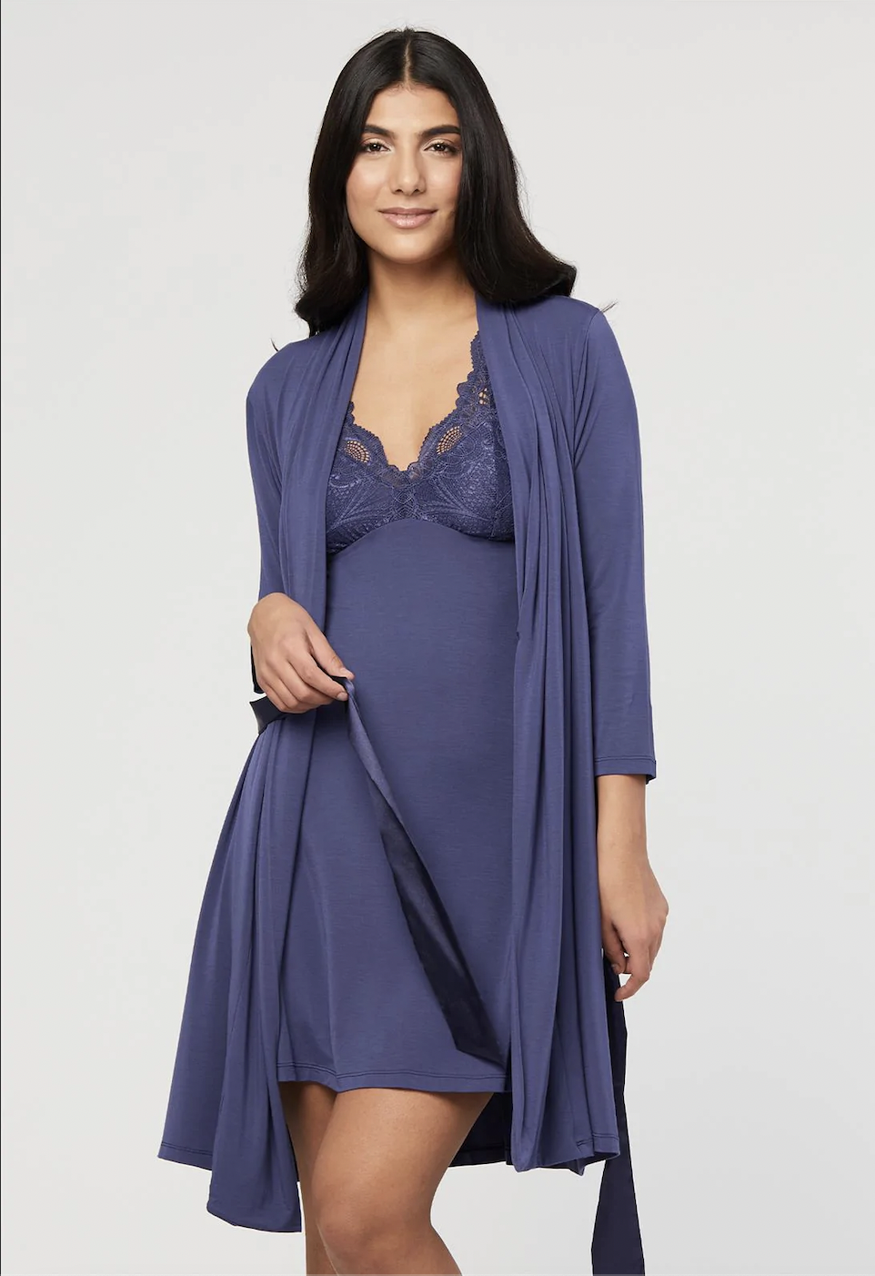 NEW COLORS* Stretch short robe — Mrs. Robinson
